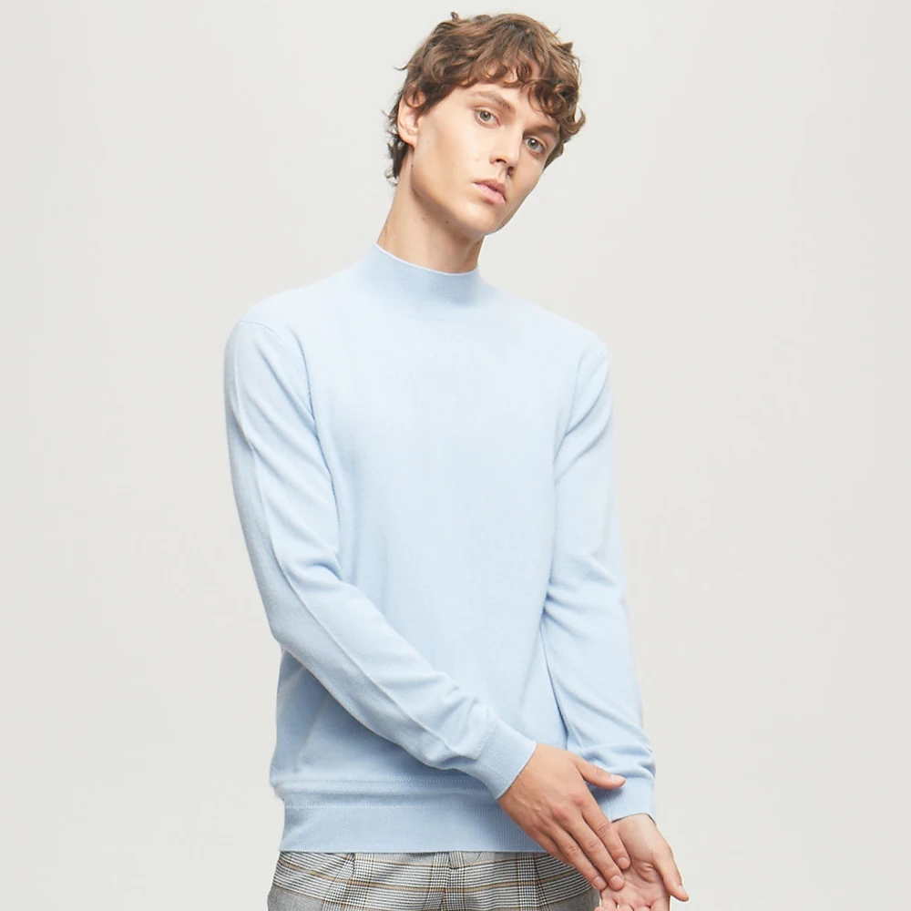 Customized Cashmere O Neck Long Sleeve Pullover Knitted Sweater Jumpers Cashmere Wool