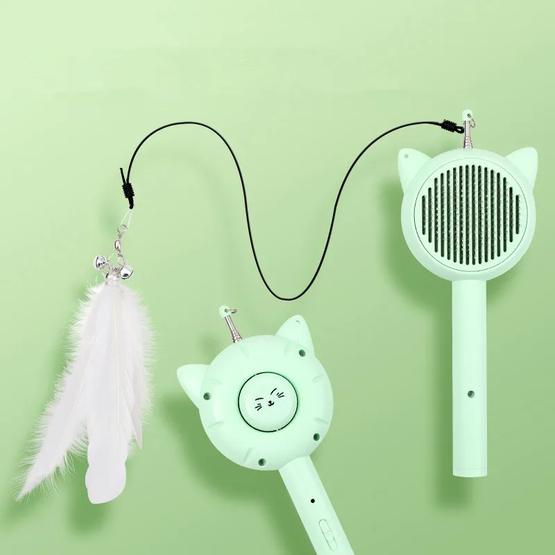 Wholesale Rechargeable Pet Massage Comb Dog Cat Grooming Hair Remover Brush Interactive Laser Cat Teaser Stick