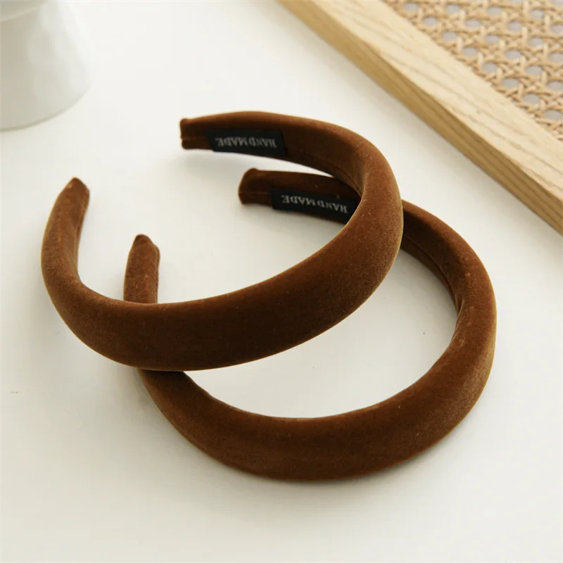 Custom Fashion  Women Wide Padded  Gentle Autumn And Winter High Skull Artifact Melard Color Ripe Pumpkin Designer Headbands