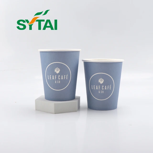 Biodegradable Disposable Single Double Wall PLA Coated paper cup with match lid