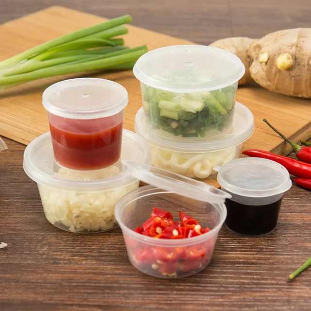 Disposable salad sauce cup plastic sauce cup with lid