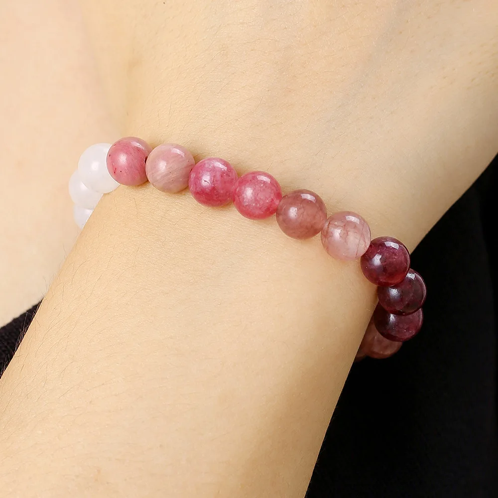Colored Stone Crystal Beads Elastic Bracelet for Women Aventurine Malachite Beaded Bracelets Jewelry