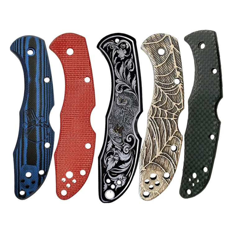 Factory custom spydercoknife  manix 2  delica Para 2 3  Shaman titanium G10 carbon fiber aluminum wood knife handle scale