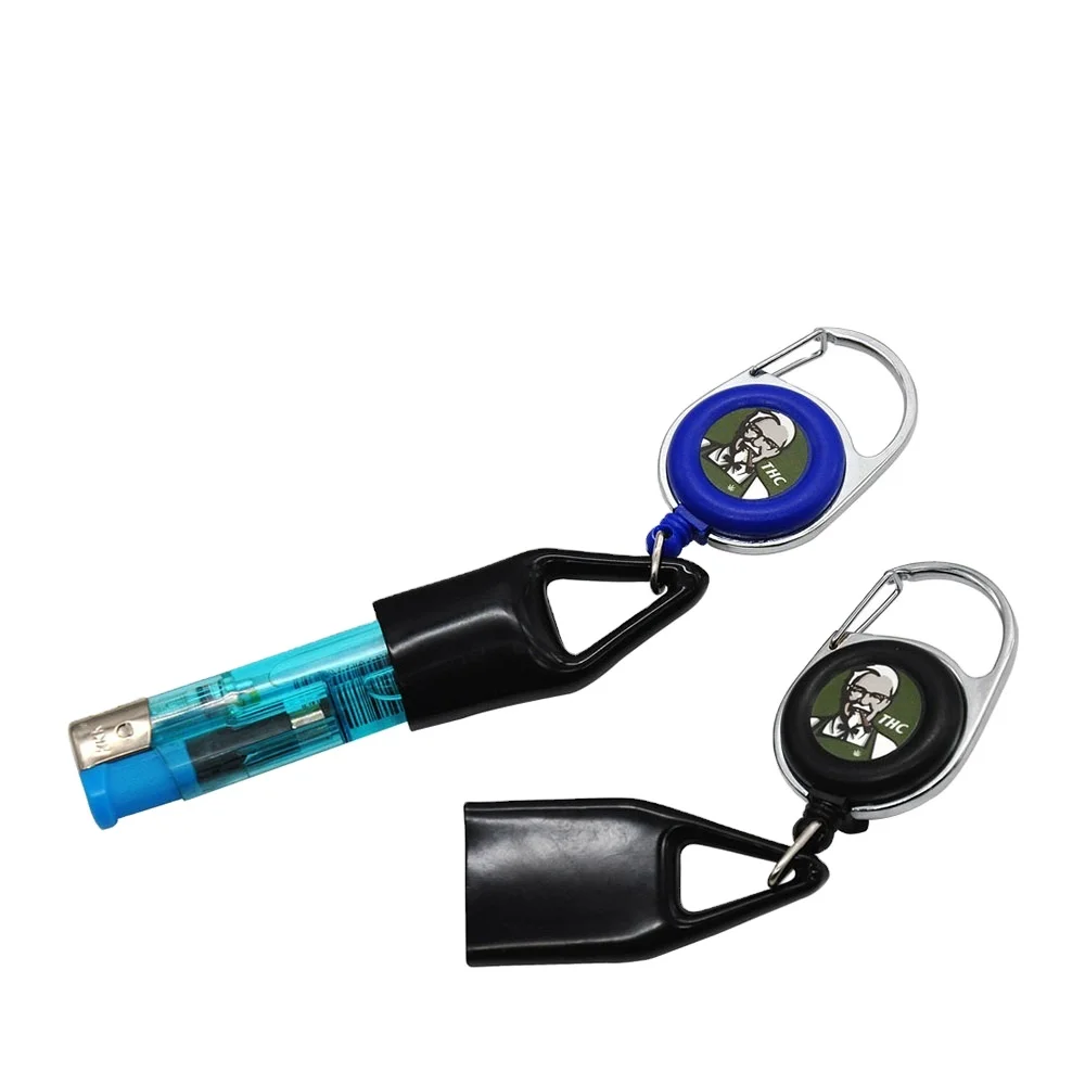 custom  support Silicone Lighter Protective Cover Lighter Holder Sleeve Clip With Retractable Keychain Regular Size Lighters