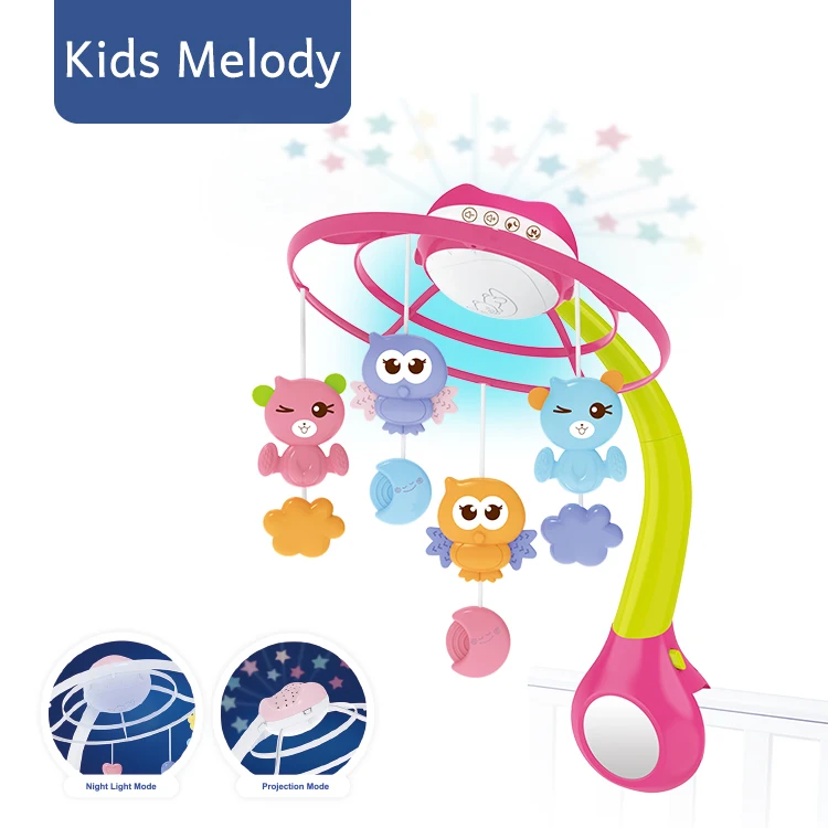 Kidsmelody RC Projection Toy Musical Bed Bell Hanger Baby Crib Mobile For Infant