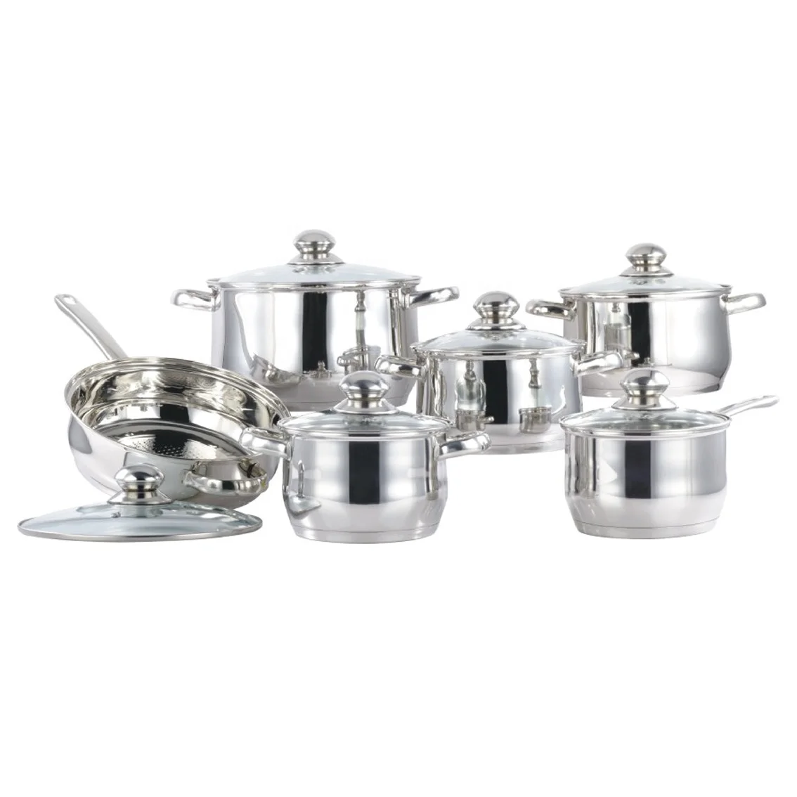 Modern Design Cookware Sets Custom Stainless Pan Stainless Steel Cooking Jiangmen