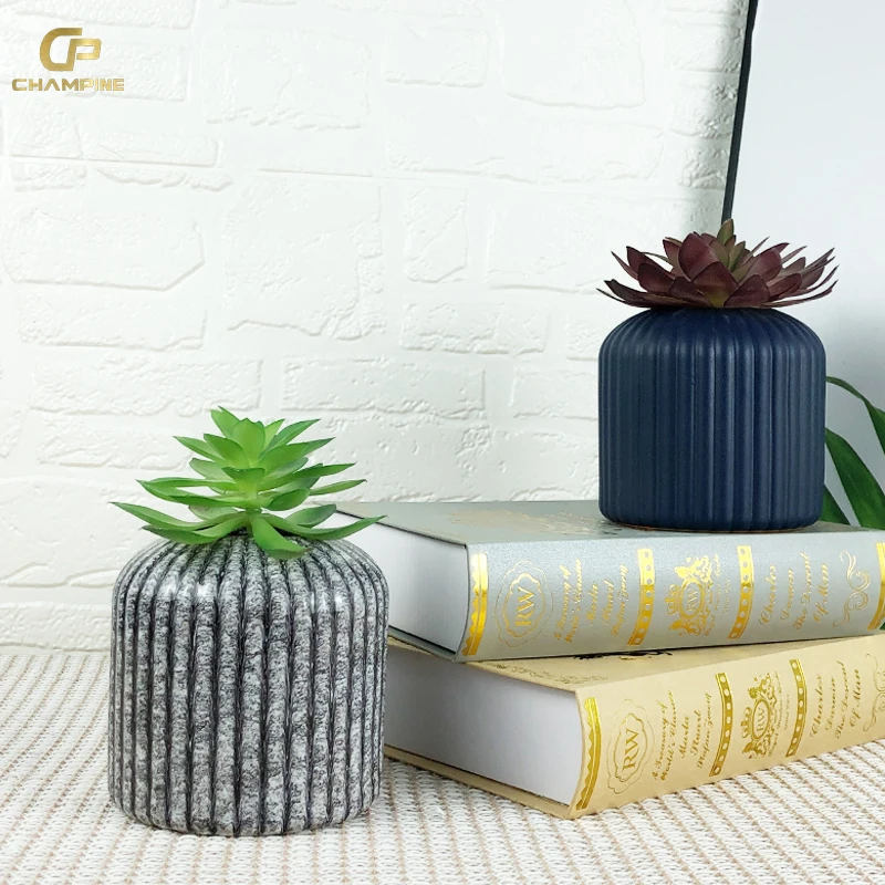 Nordic style unique design Marble grain Ceramic Vase Greenery Plant Pots Home Decor Flower Pots & Planters