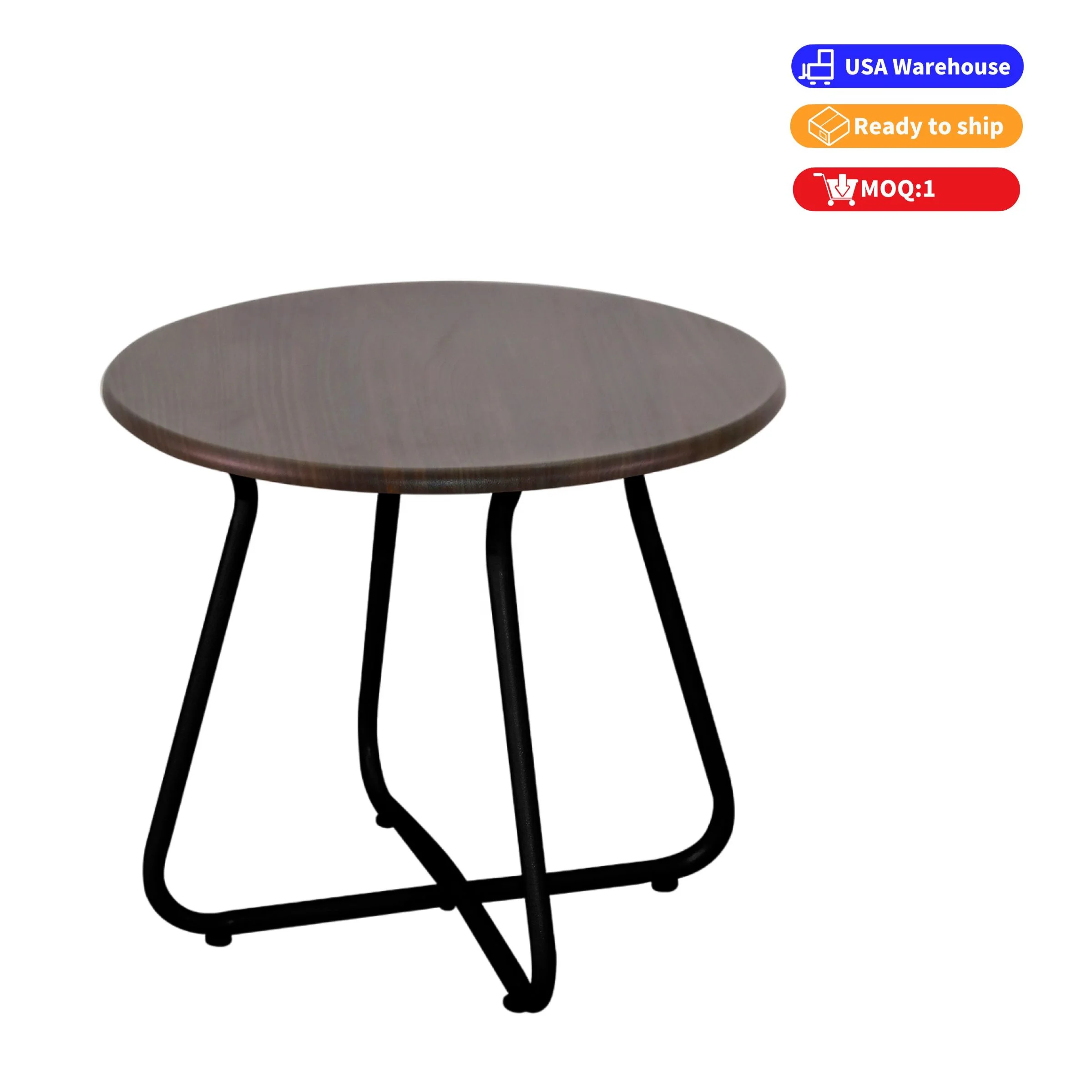 US warehouse free shipping American Modern design metal Small round Side table sofa side End coffee Table garden table