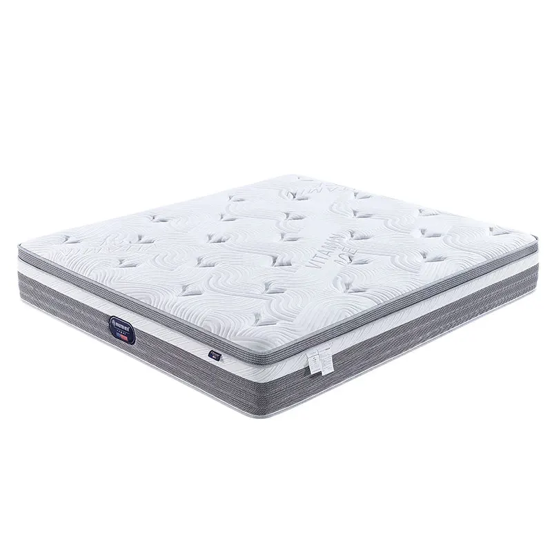 Soft Fabric Latex Mattresses King Queen Size Bonnell Pocket Coil Spring Vacuum Bag Packed Visco Bed Mattress In A Box For Sale