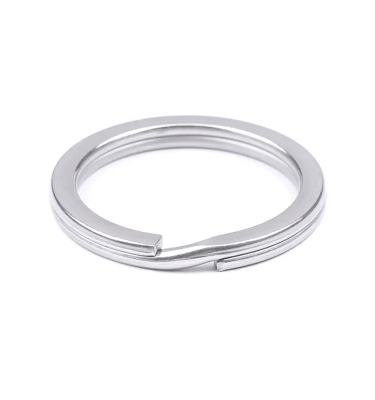 304 Stainless Steel 15mm 20mm 25mm 28mm 30mm 32mm 35mm 38mm Round Split Key Ring Split Flat Key Ring For Keychains