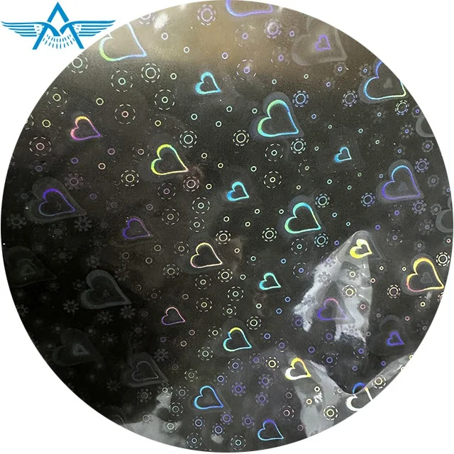 BOPP 18 micron ZNSTransparent Heart Holographic  Film