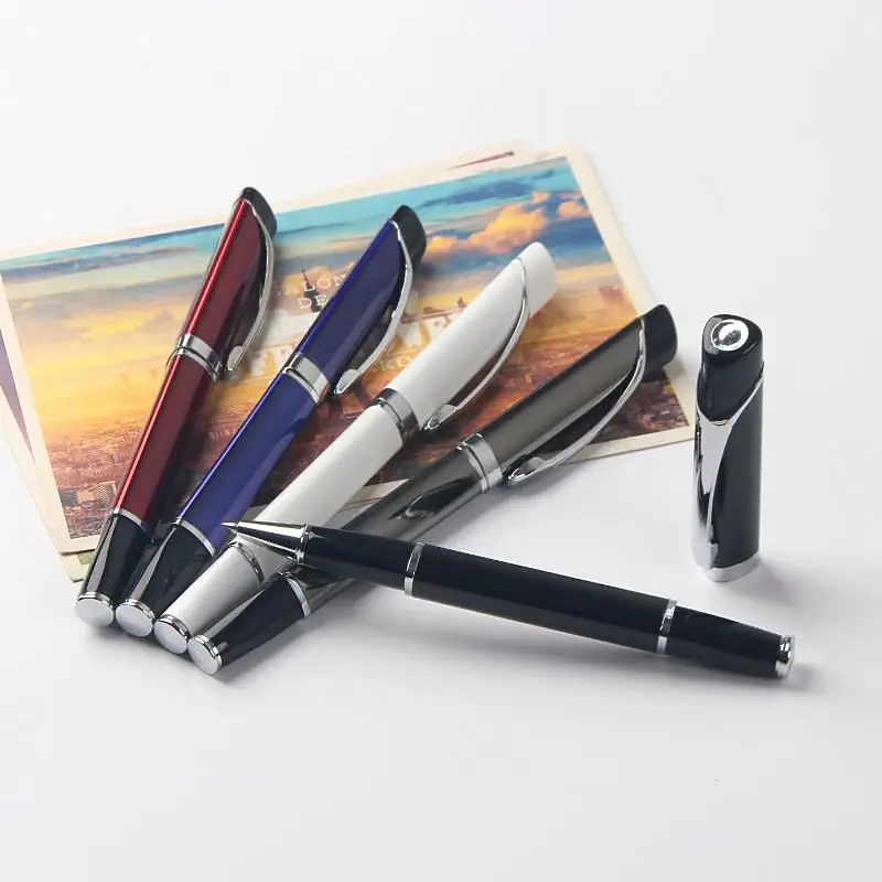 High quality personalised metal roller pens metal pen triangle pen gift box with custom logo