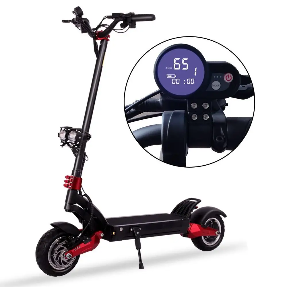 10 Inch Tire Fast Speed Powerful Dual Drive Road Foldable Electric Scooters For Adult