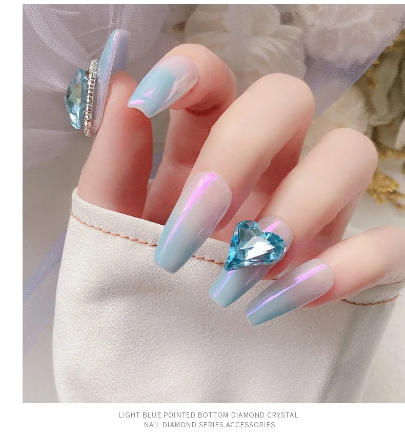 New blue crystal gemstone 2023 nail charms rhinestone swarovski decals for Nail Art Decoration Accessories Nail ornament