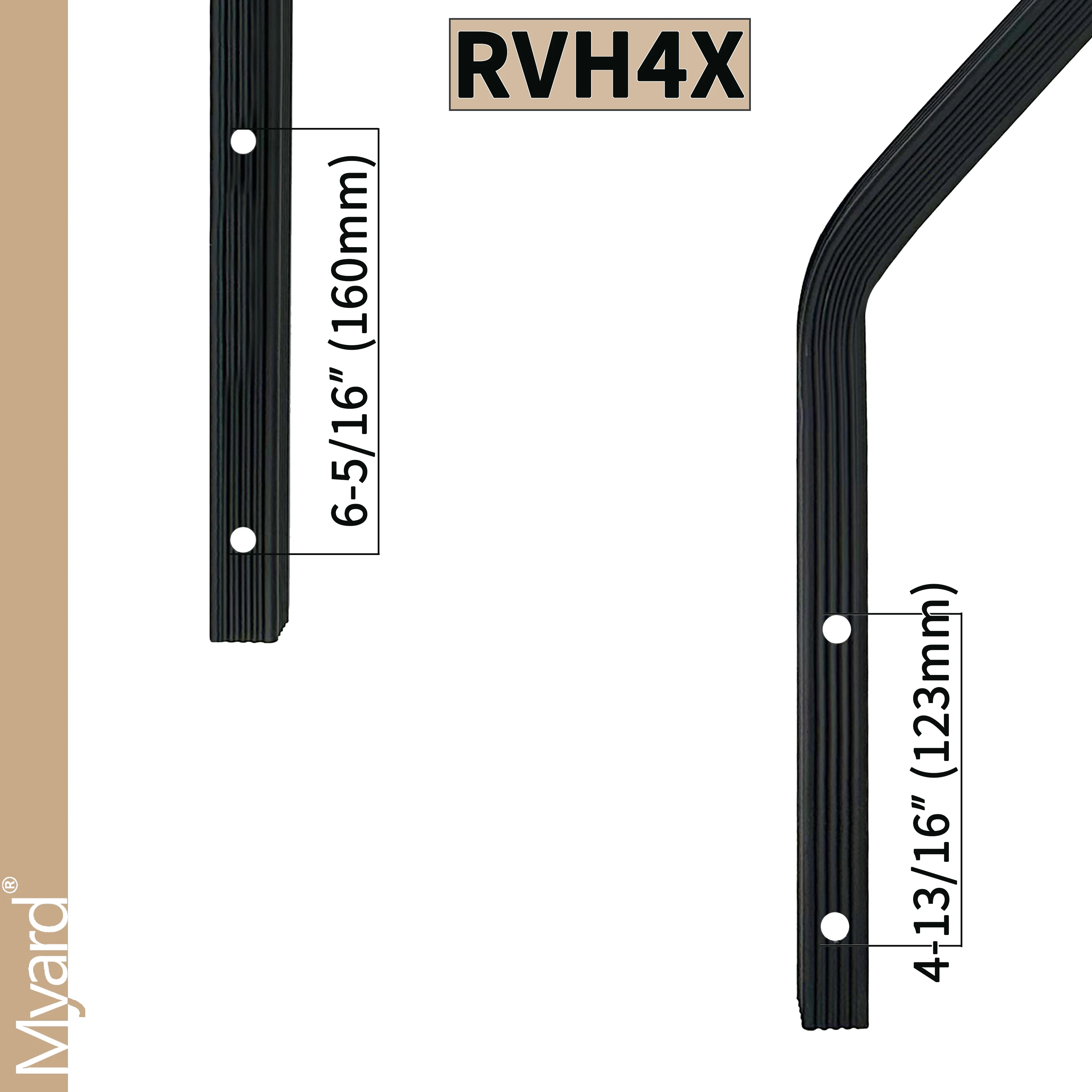 Поручень Myard RVH4X с канавками для замены ступеней RV на 4 ступени выше 2-го поколения Stp214-120H Morryde