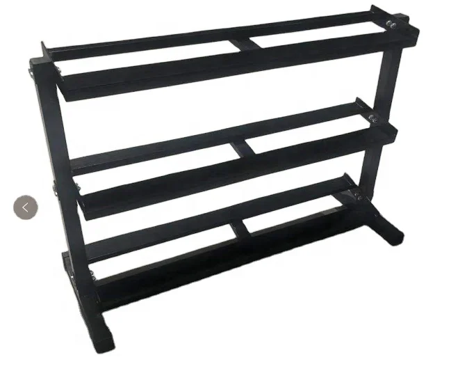 PILOT SPORTS Simple Gym Equipment Fitness Three-Layer Rubber Dumbbell Rack