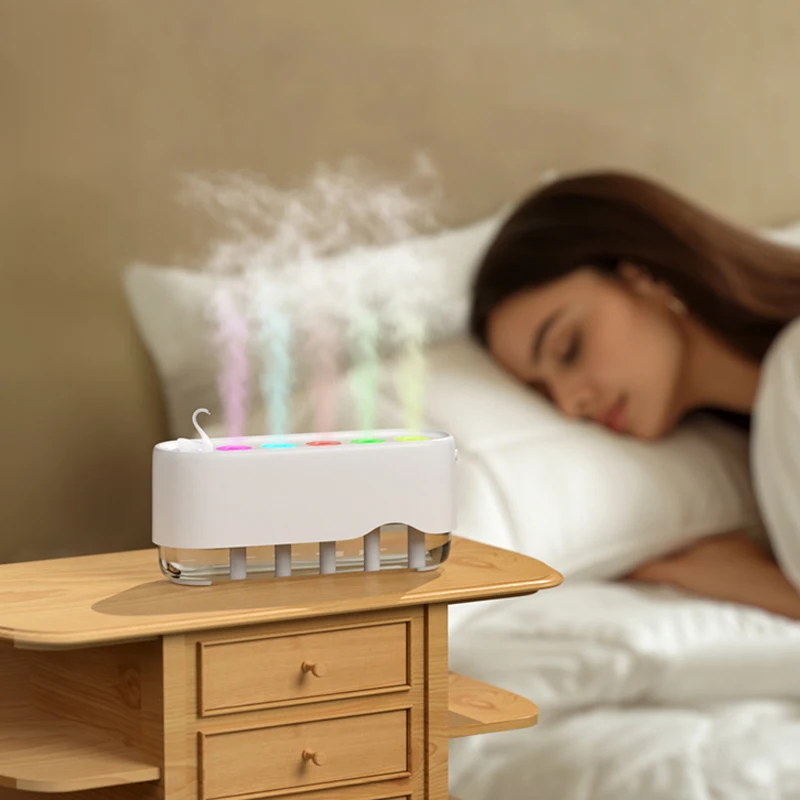 600 мл креативный динамический увлажнитель воздуха с красочным светодиодным светом 5 распылителей ультразвуковой перезаряжаемый аромадиффузор USB