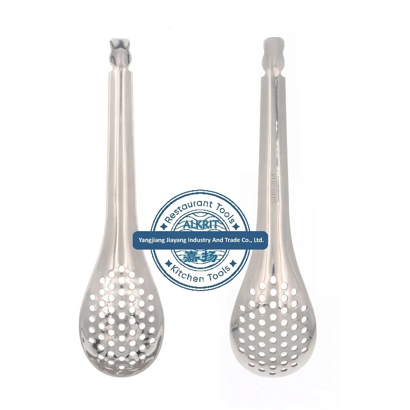 (JYKT-CS004-HZ) Stainless Steel Spherification Bar Spoons Caviar Spoon Slotted Cuisine Strainer Egg Colander