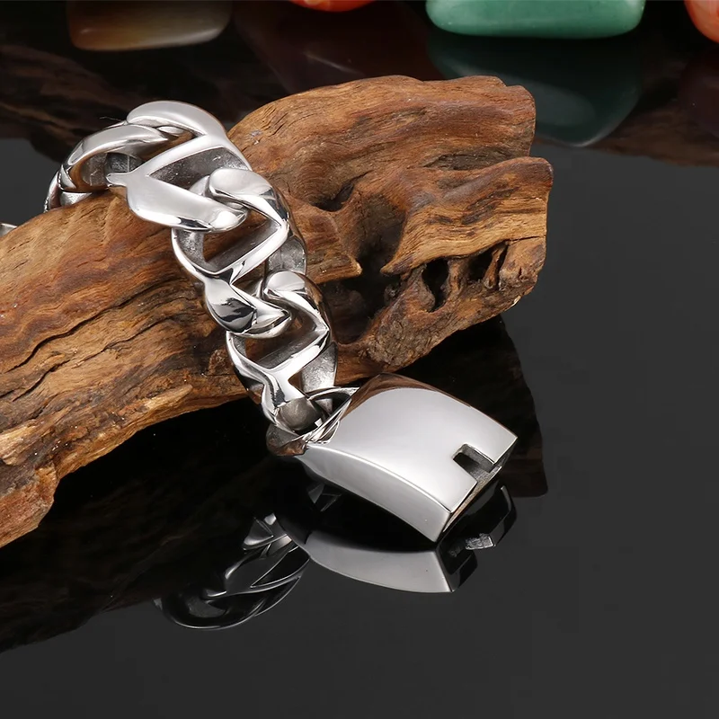 
Yingzhou factory wholesale hot sale stainless steel gold Miami Cuban chain hip hop bracelet custom 