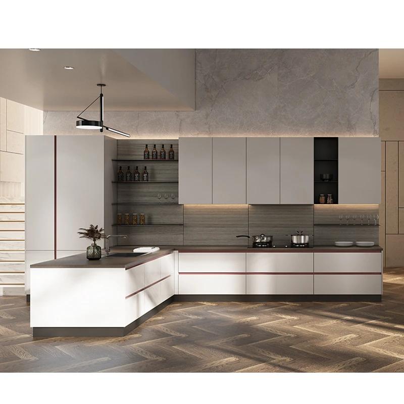 Wish Classic Wood Kitchen Cabinet Affordable Price Customized Modern Pure or Wood Grain Apartment Modern Design Kitchen Cabinet
