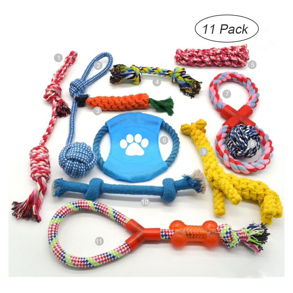 Dog Bite Toys Eco Friendly Plush Rope For Agressive Chewing Christmas Gift Set