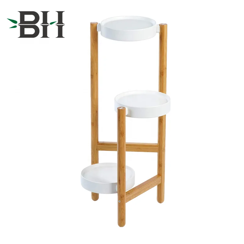 Planter Display Storage Shelf Home Plant Stand Indoor Outdoor - Flower Pot Holder Bamboo Plant Rack Organizer