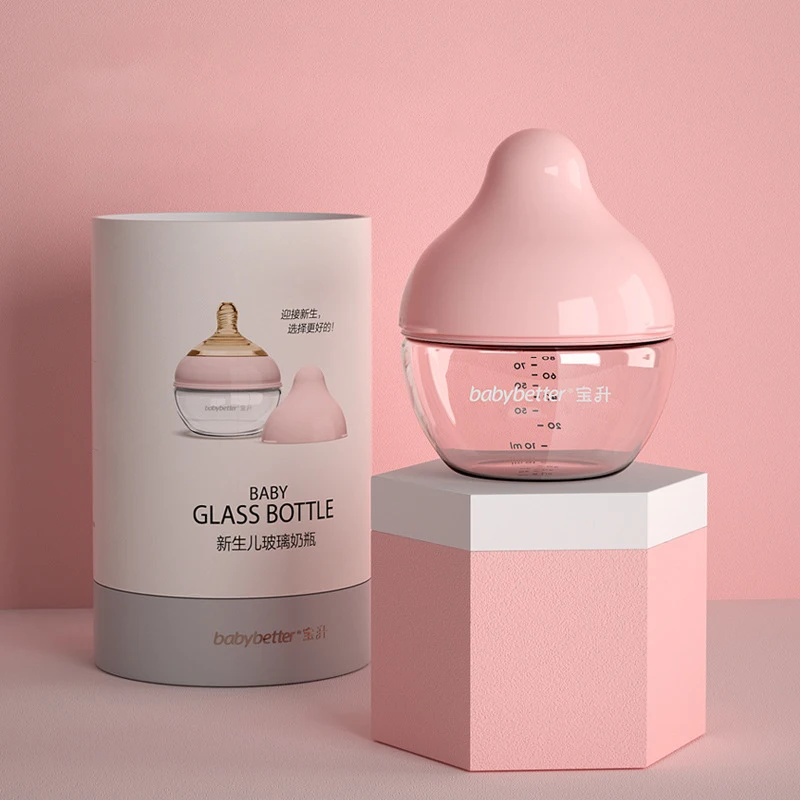 
Производство 80Ml термос для хранения еды класса с широким горлышком бэби бутылочка для кормления хэндс-фри молоко Стеклянные Бутылочки для новорожденных 