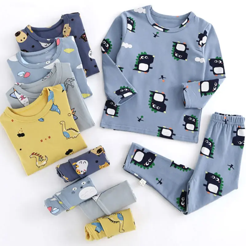 Комплекты одежды для маленьких мальчиков Комплекты одежды для мальчиков футболка + штаны, домашняя пижама повседневные спортивные костюмы комплекты для малышей комплект одежды для маленьких мальчиков