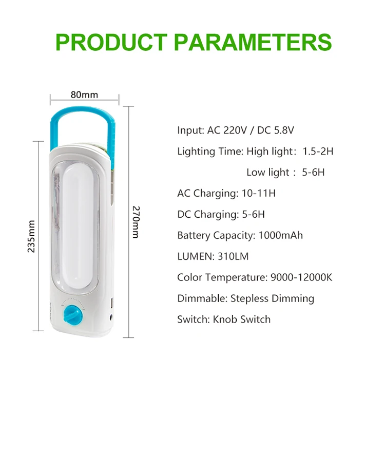 Portable Rechargeable Light LED Emergency Lamp LED for home lighting charger lamp  La Pnterns Tent Lamp Flashlight