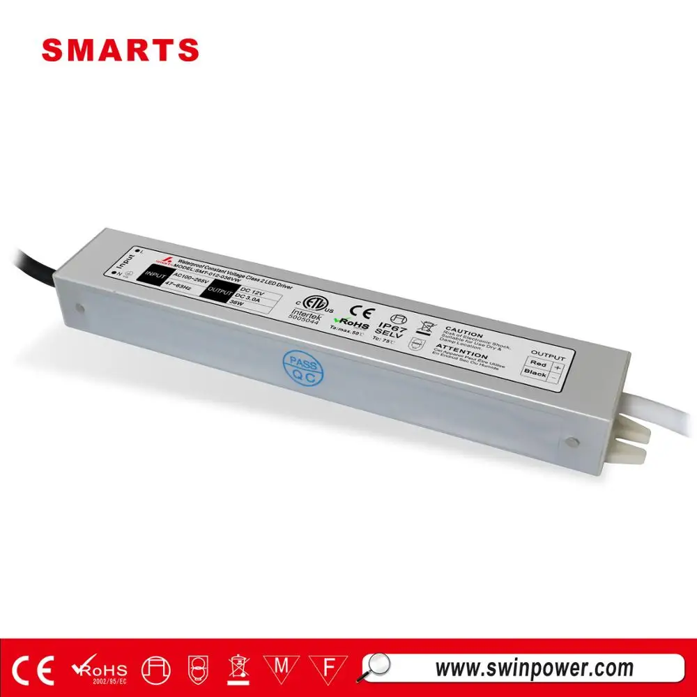 ETL CE ROHS approval 12v 36W LED Driver power supply 12v 3a mini slim