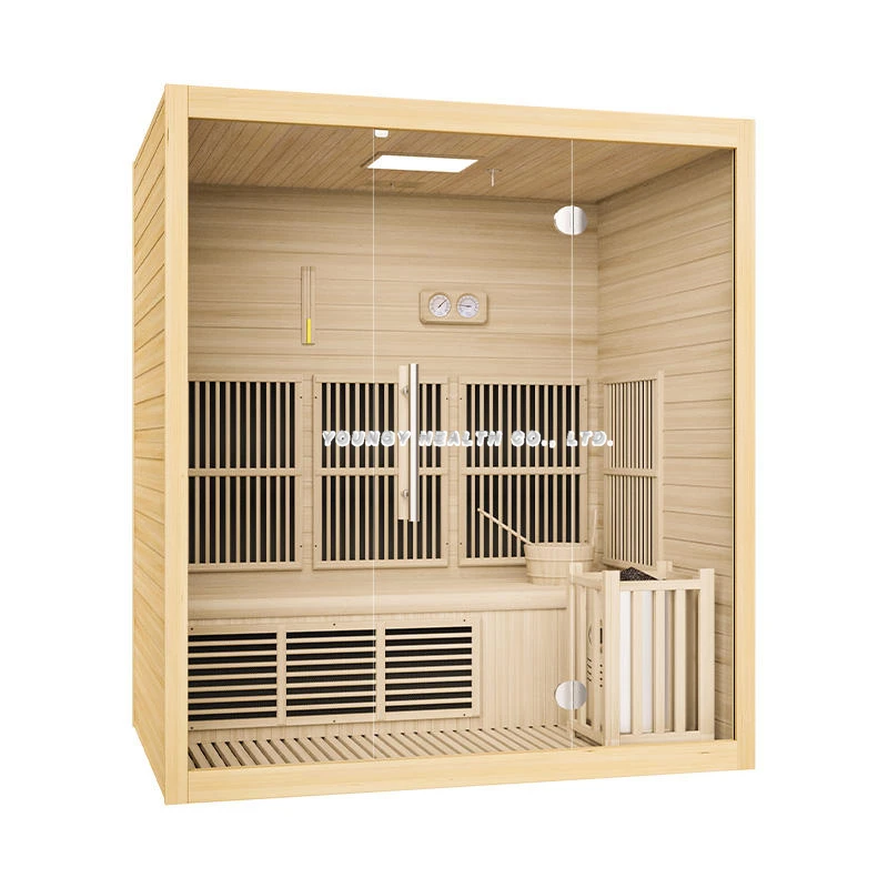 Manufacturers Classic Cabinet Style Modern Indoor Infrared Sauna Multi-Person Finnish Home Sauna dry wet traditional sauna