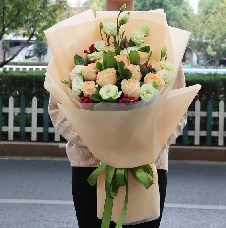 LONGSUN HOT SALE New Design Floral Bouquet Packaging Korean Style Flower Wrapping Matte Waterproof Flower Paper