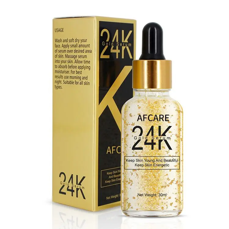 Private Label Korean Skin Care Hydrating Face Serum for Girl Natural Organic Vitamin C and Collagen 24k Gold Essence Face Serum