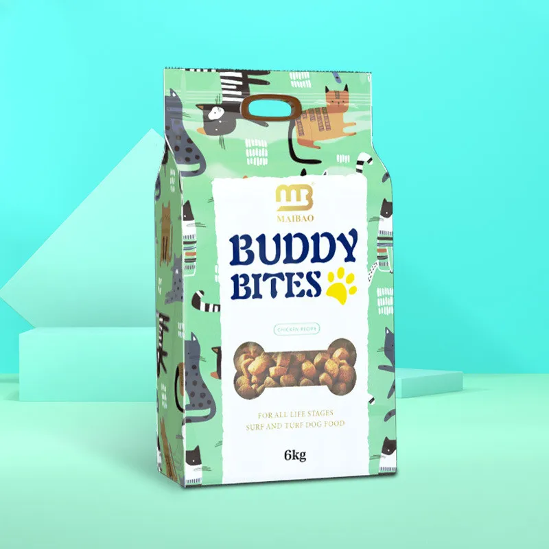 Custom advanced printing process Reusable Pet Dog Food Packaging Bag With Zipper