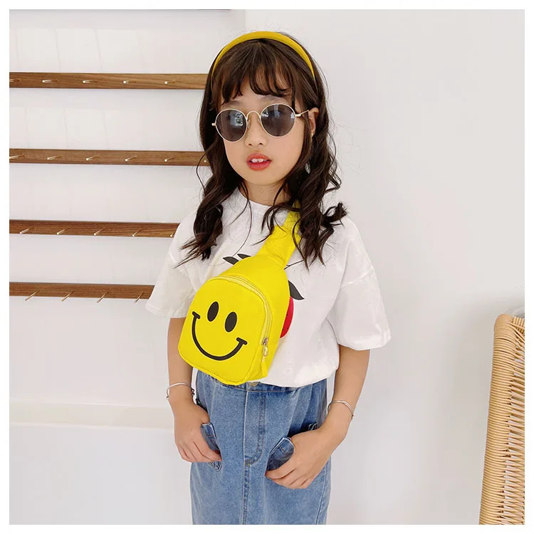 kindergarten kids new lovely girls mini messenger bag boy small child chest purse smile face mini crossbody bag for kids girls