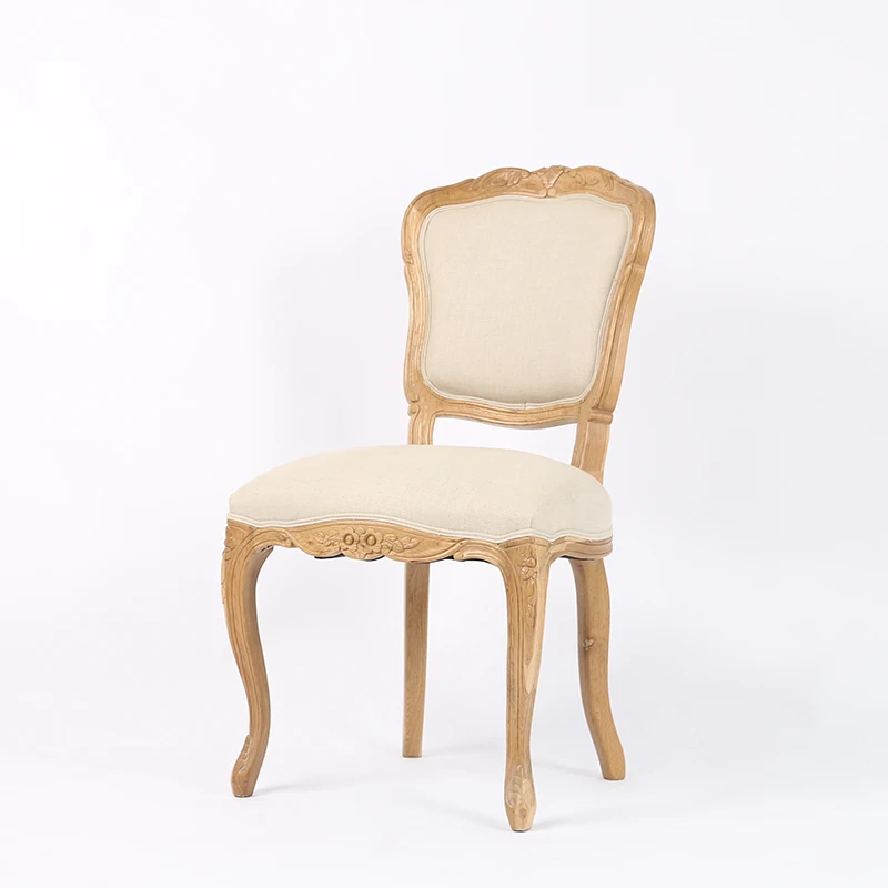 luxurious carving court style soild wood rattan back chair french style oak wedding chair