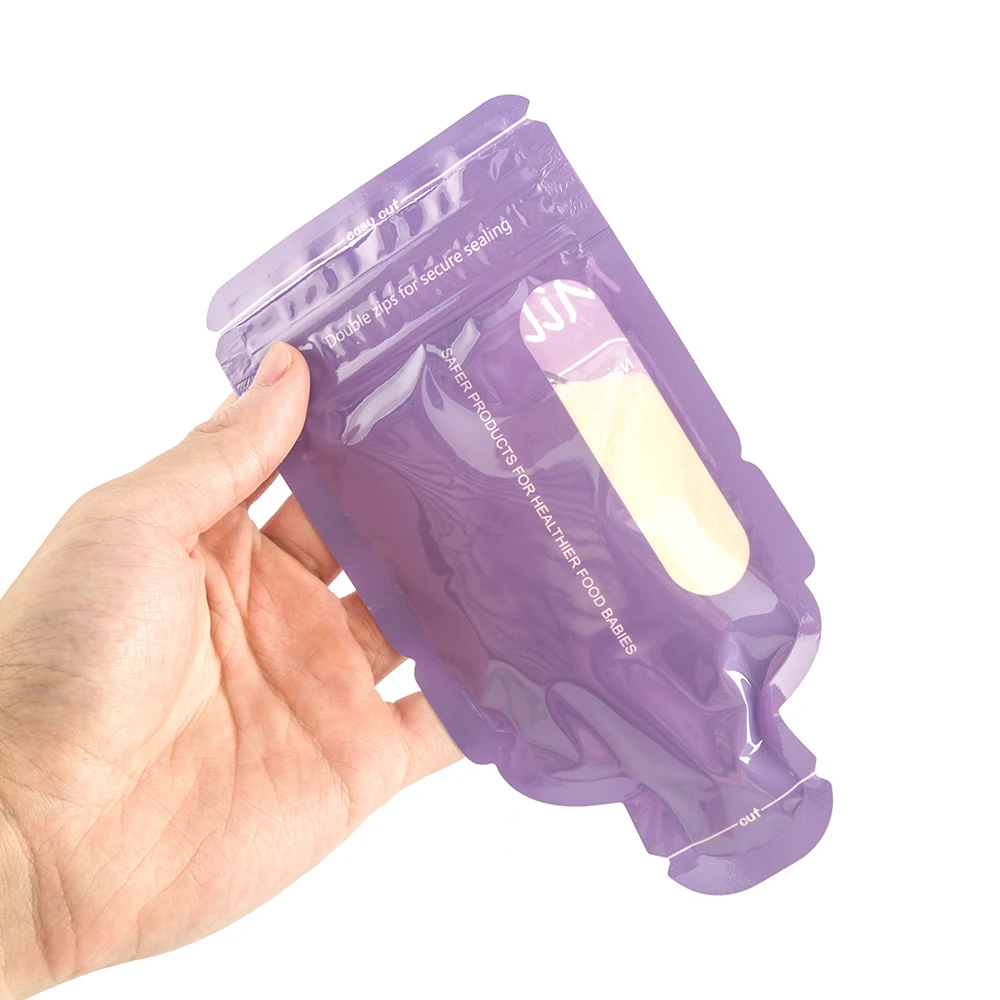 Custom Pre-Sealed Portable BPA Free Double Zipper Leak Proof Easy Tear Powdered Milk Storage Bag