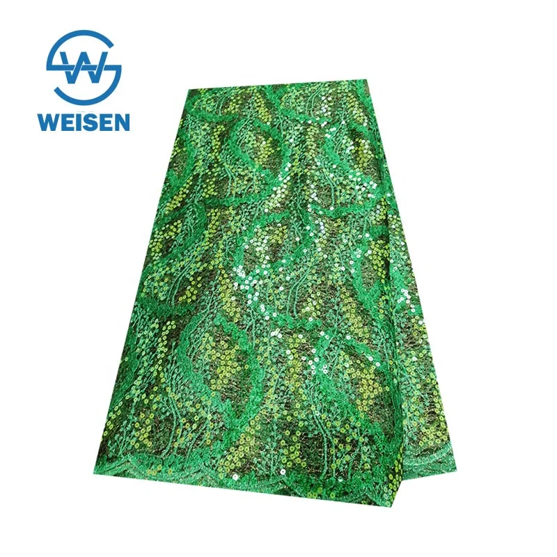 Dubai Sequin Embroidery Design Matte Wedding Dress Knitting Swiss Lace Fabric