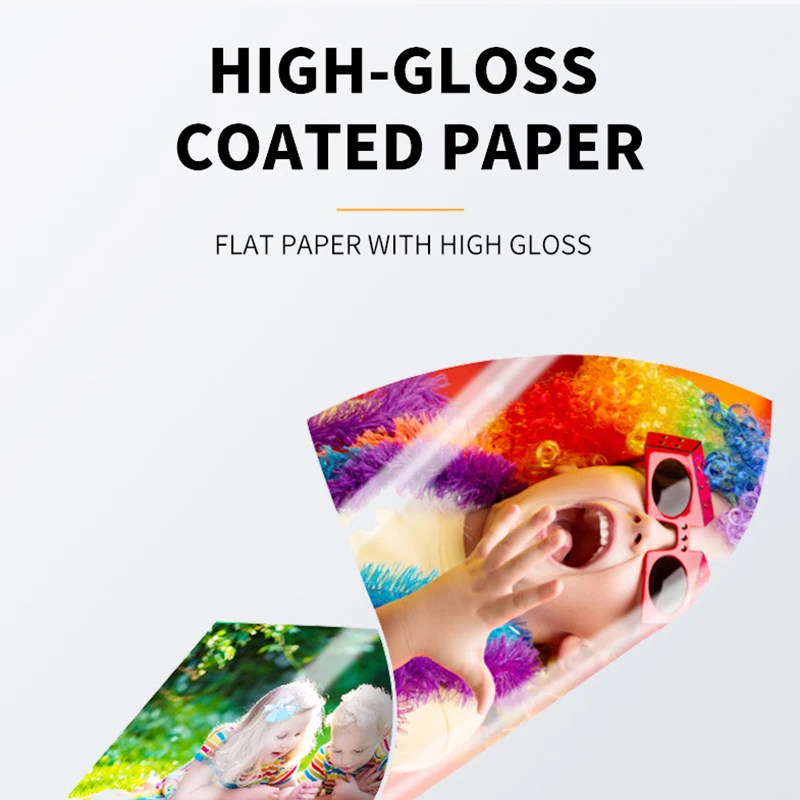 Single-Sided Inkjet Printer A4 100 Sheets Photo Inllustration Magazine Images Clear High Glossy Coated Paper