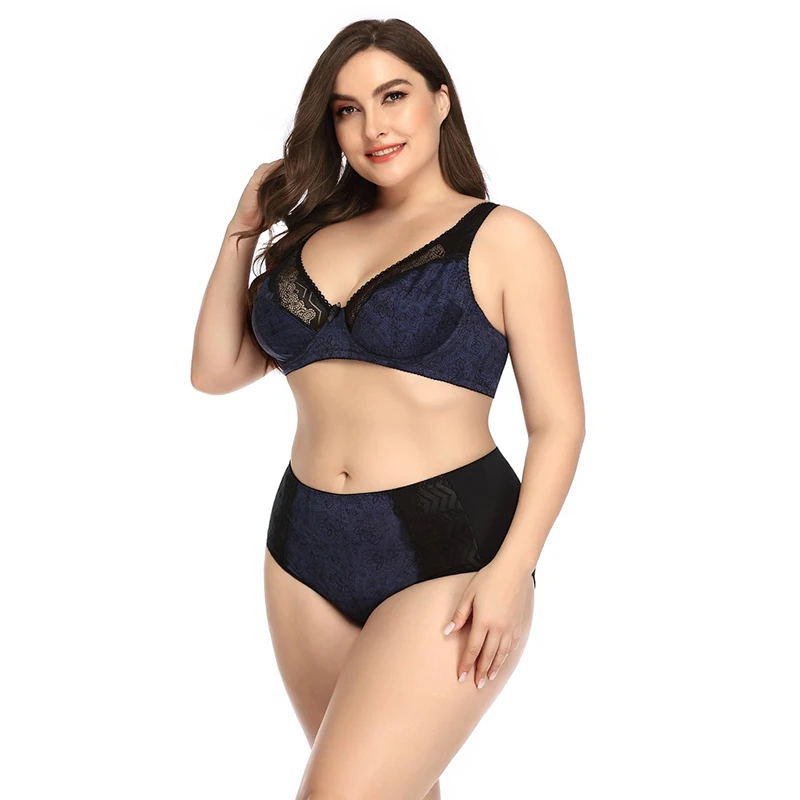 OEM Factory D Cup Cotton Womens Sexy Fat MM spandex briefs Underwear Bra