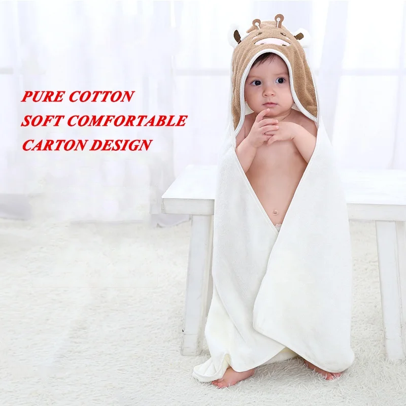 Top Quality Customized Personalised Organic Bamboo Cotton Terry Baby Hooded Poncho Towels For Children