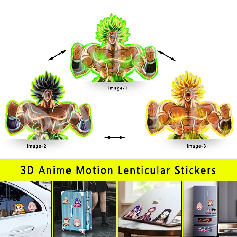 Dragon Balls 3D Gradient Broly Motion Sticker Anime Car Decal Toy for Notebook Luggage Waterproof-for Figure Usage