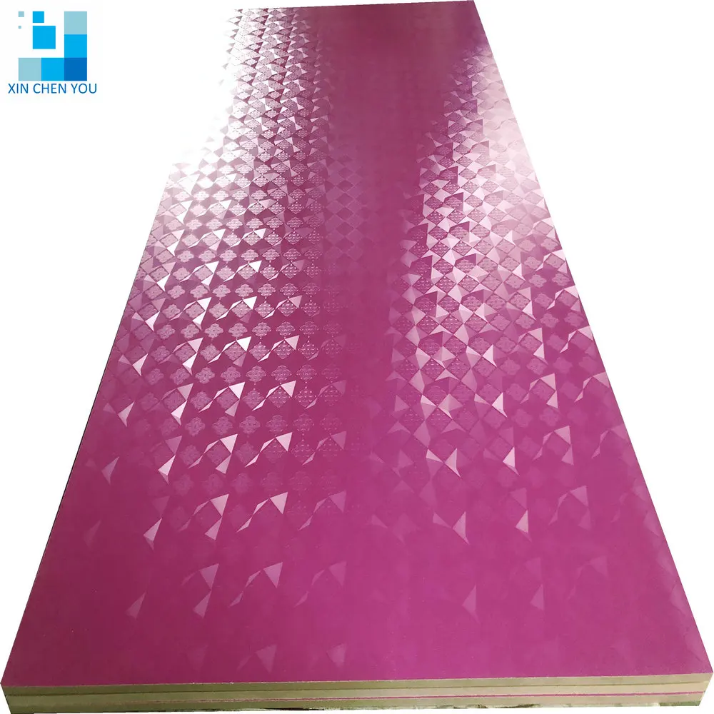 3D texture finish solid color 15/16/17/18mm salt mdf  melamine MDF board