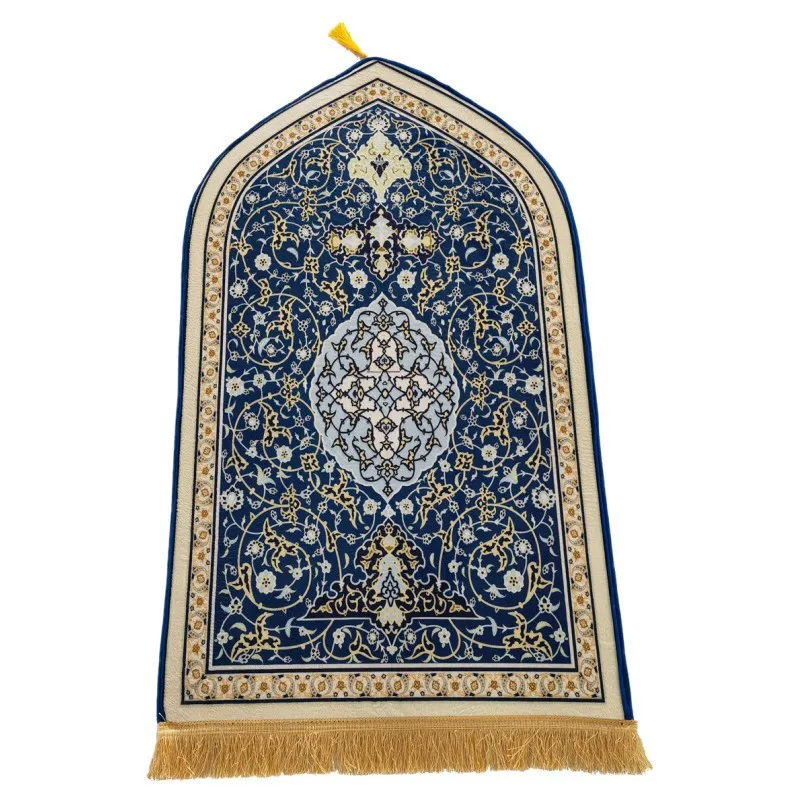 Wholesale Muslim Mecca Hajj Thickened Flannel Fringed Adult Worship Mat Prayer Mat Factory Direct Supply Prayer Mat