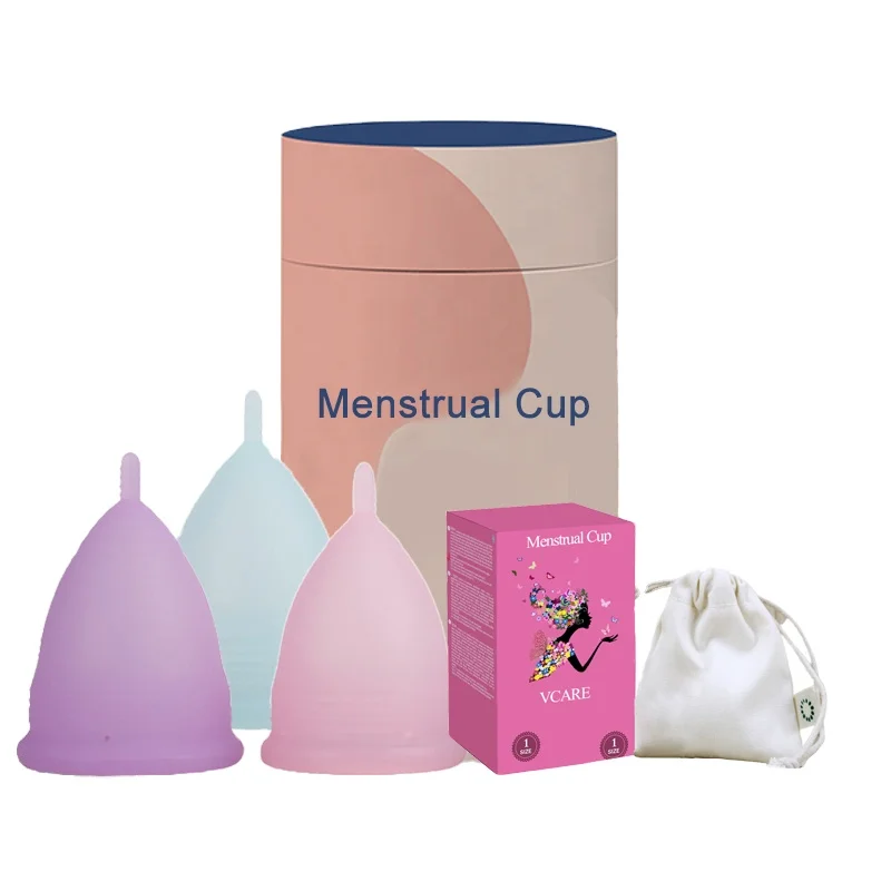 Оптовая цена, индивидуальная Женская гигиена, силиконовая чаша для многоразового использования S L, эргономичная менструальная чаша