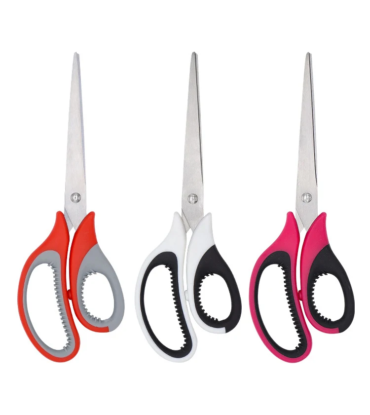 ZY-S0002 Custom Office Scissors 210mm 8inch Rubber Plastic Handle Household Scissors Stainless steel Office Scissors