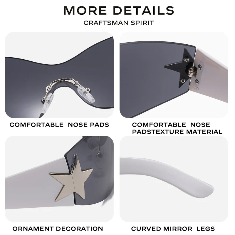 HW 3531 One-Piece Sunglasses New Fashion Y2k Sun Glasses for Women Vintage Star UV400 Shades Ready Stock Sunglasses 2023