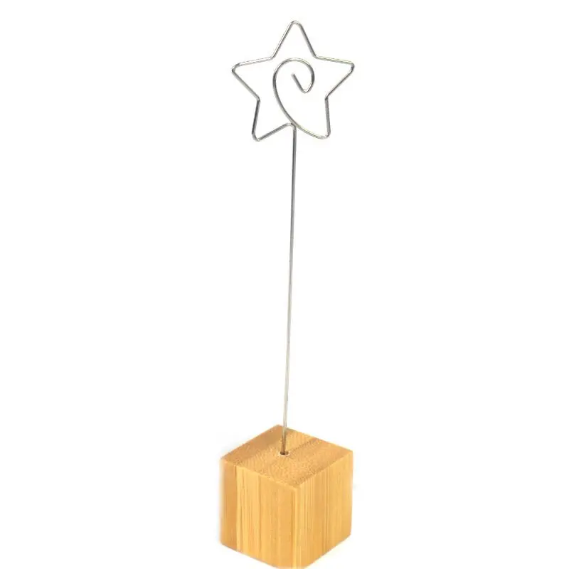 Eco-friendly bamboo memo photo holder name card clip holder wedding table number holder