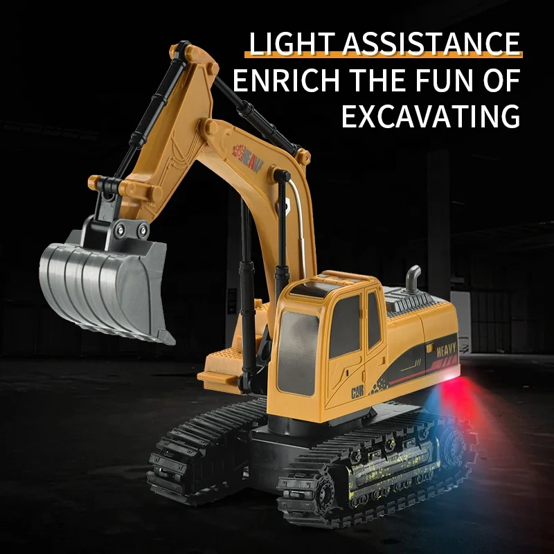 Qilong Remote Control Engineering Truck Set 1/24 Simulation 5channel 27Mhz Multifunctional Excavator Rc Radio Control Toys Gifts