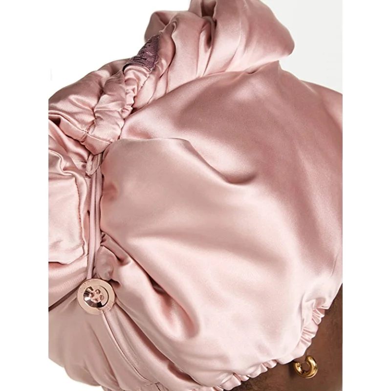 custom double layer satin silk microfiber coral fleece hair towel quick drying wrap bath shower head towel